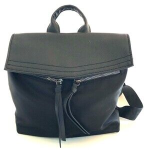 Botkier Mini Backpack Purse New York Nylon Faux Leather Handbag Front Zipper
